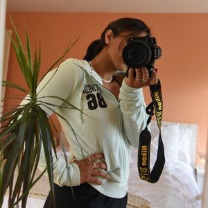 TEAL VICTORIA SECRET’S PINK ZIP UP SWEATSHIRT